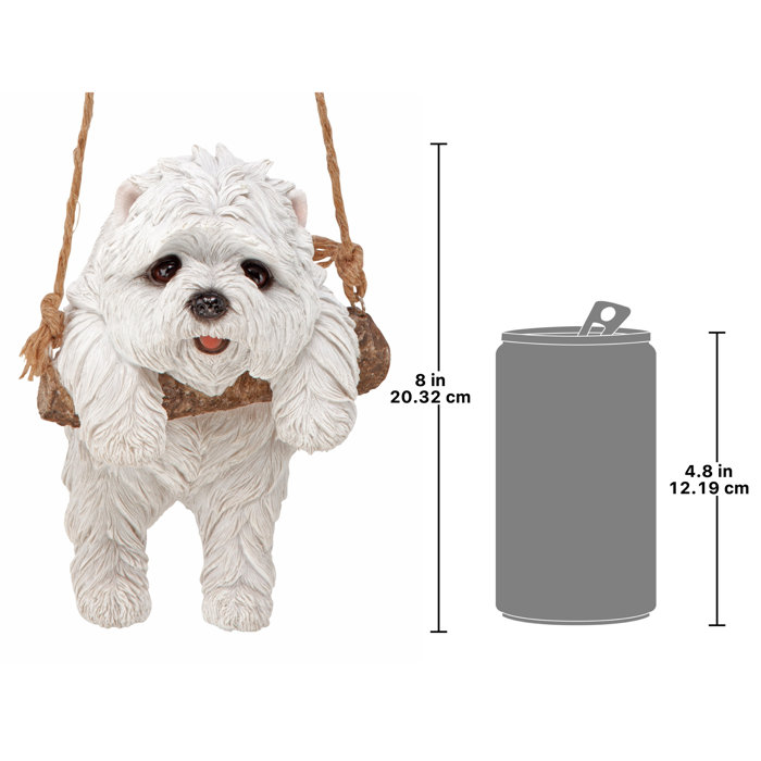 Design Toscano Hanging Maltese Puppy on a Perch Dog Wall Decor & Reviews Wayfair